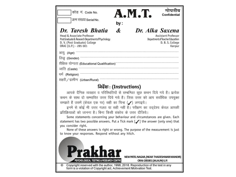 Achievement Motivation Test (AMT)